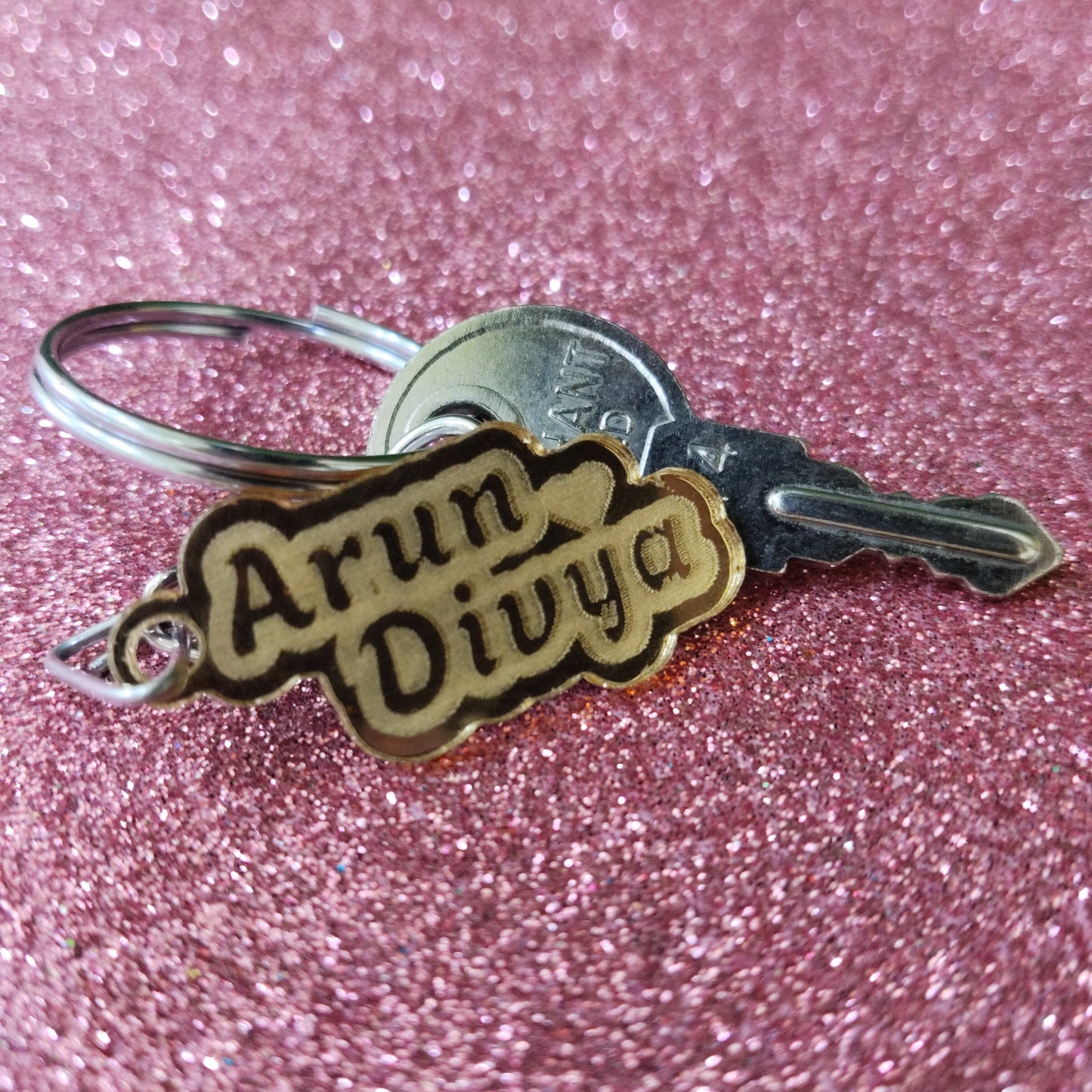 ACRYLIC DOUBLE NAME + HEART