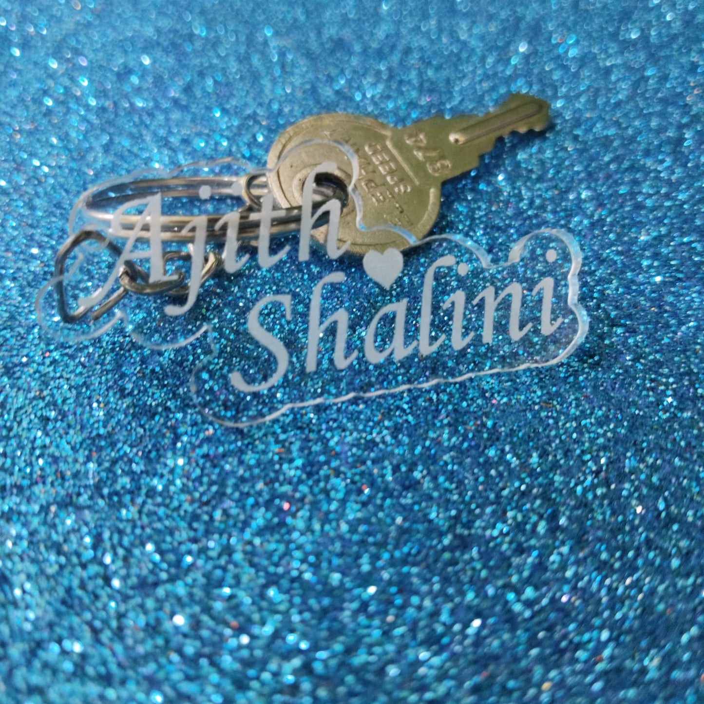 ACRYLIC DOUBLE NAME WITH HEART