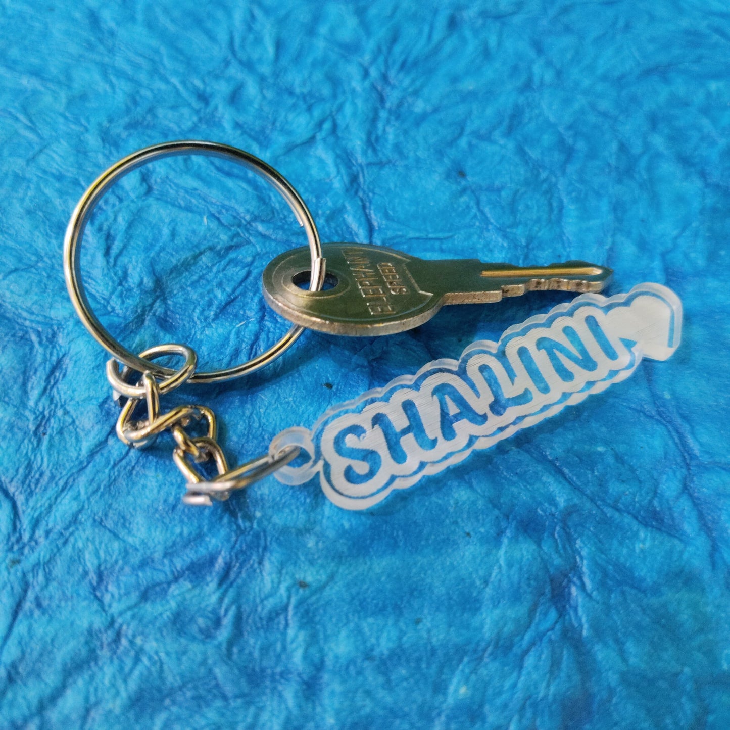 ACRYLIC SINGLE NAME WITH HEART KEYCHAIN