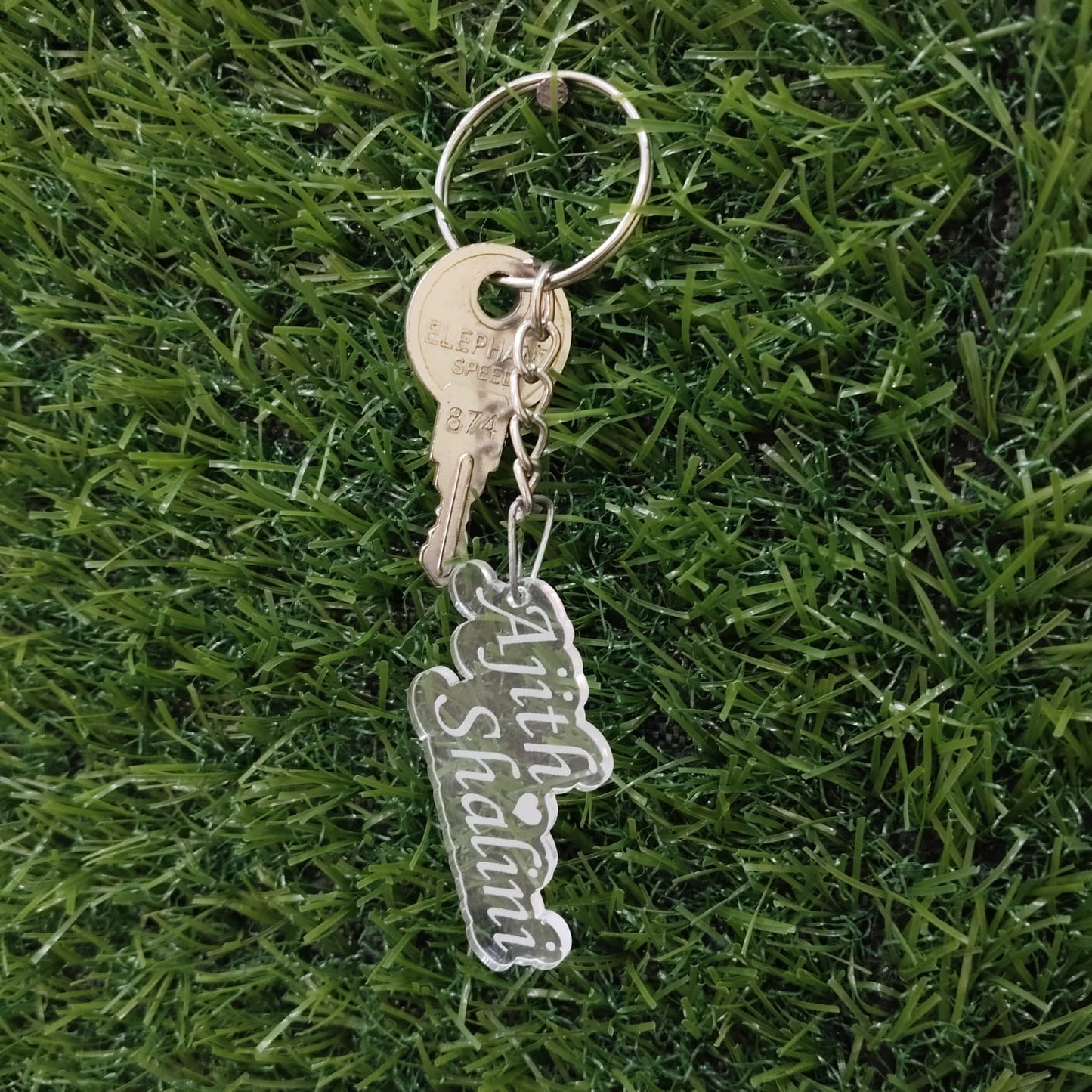 ACRYLIC DOUBLE NAME WITH HEART