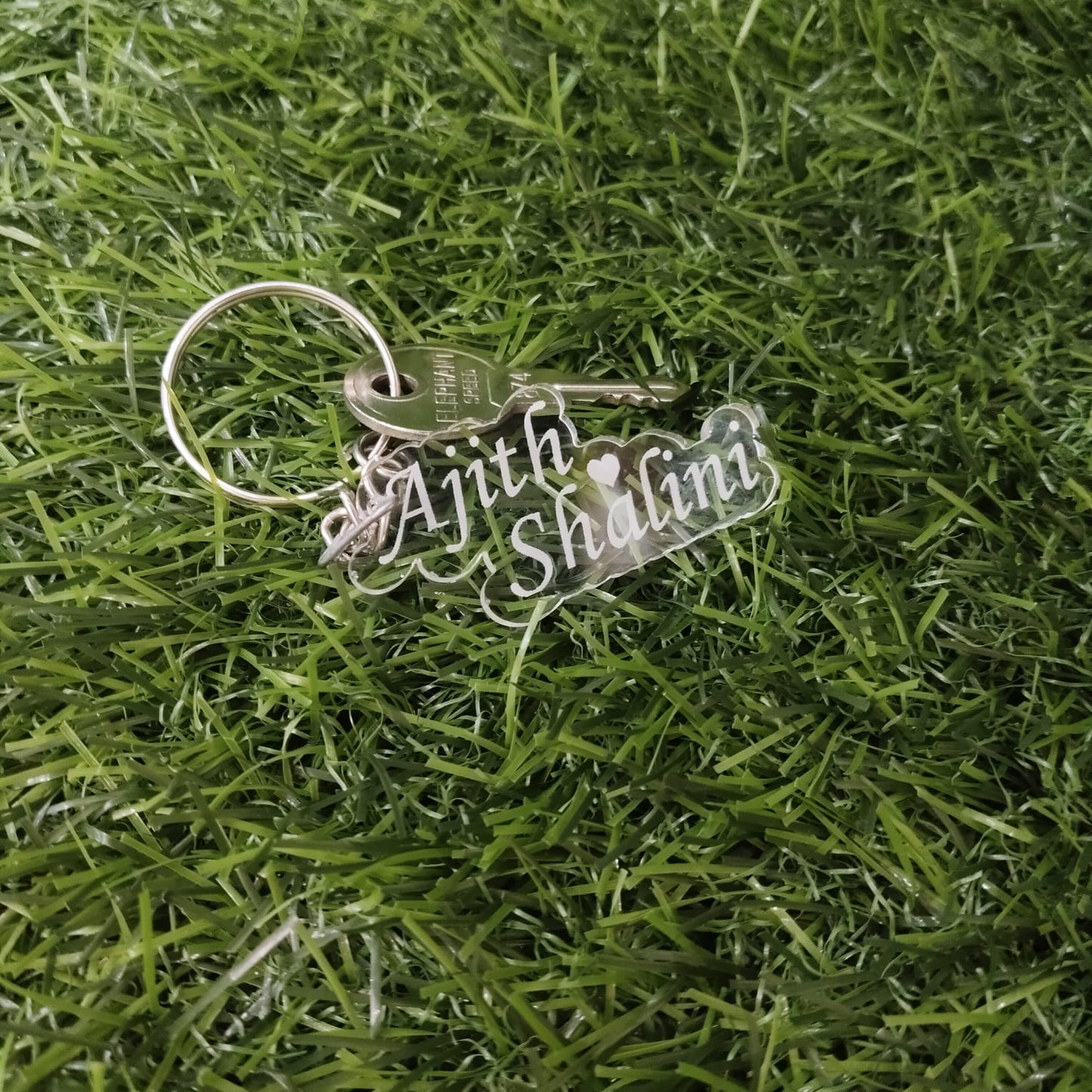 ACRYLIC DOUBLE NAME WITH HEART